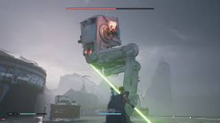 Star Wars Jedi Fallen Order Defeat First AT ST From Derelict Hangar Area [upl. by Werner]