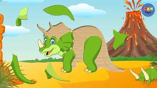 🅳🅸🅽🅾🆂🅰🆄🆁 🅿🆄🆉🆉🅻🅴🆂  Learning Dinosaur Name and Sound with Dino Puzzles free for kids 1  🄲🄰🄼🄱🄾 🅃🄾🅈🅂 [upl. by Kciredohr]