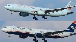 Air Canada US Airways A330300 landing at Rome FCO [upl. by Sneve169]