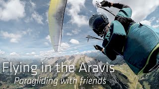 Flying Trio  Cross Country paragliding in the French Alps with Friends [upl. by Stockwell919]