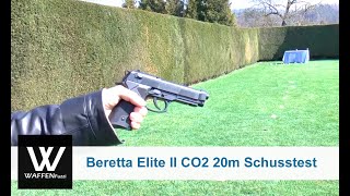 Beretta Elite II CO2 Pistole 45 mm BB 20 Meter Schusstest wwwwaffenfuzzide [upl. by Harihat]