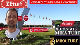 PRONOSTICS TURF 100 QUINTE VENDREDI 07 JUIN A VINCENNES [upl. by Luebke]