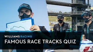 Famous race tracks quiz with George Russell amp Nicholas Latifi  Williams Racing [upl. by Delphina]