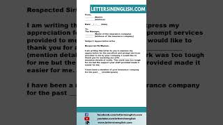 Appreciation Letter to Insurance Company  Letter for Insurance Claim [upl. by Goode]