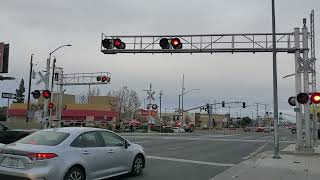 Amtrak California San Joaquin train 714 passing McKinley Ave Fresno ca [upl. by Arnaud114]