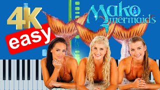 Mako Mermaids Theme Song Slow Easy Medium Piano Tutorial 4K [upl. by Melissa]