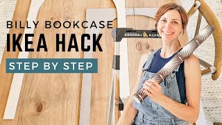 IKEA Billy Bookcase Hack  Create an arched and reeded bookcase cabinet for an elevated look [upl. by Tihom447]