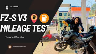 Yamaha FZS V3 Mileage  आज भी FZS V3 में जबरदस्त माइलेज shocking City Mileagemoderate traffic [upl. by Seerdi]