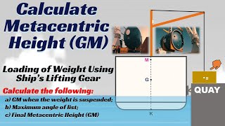 Calculate Metacentric Height GM ll Suspended Weight ll Movement of COG ll Ship Stability [upl. by Immanuel966]