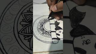 EASY ILLUSTRATION MANDALA ART 🐼😍artwithlove mandalartforbeginners viralsong viralshort [upl. by Janela20]