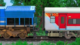 WDP4B SHUNTING LHB RED TRAIN COACH  BUMPY RAILROAD CROSSING  TRAIN SIMULATOR  NTG GAMING [upl. by Drusilla]