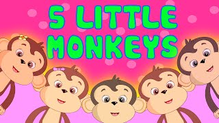 Five Little Monkeys Nursery Rhyme [upl. by Elumas783]