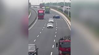 Novice Woman Driver Goes Wrong Way On Motorway [upl. by Ityak]