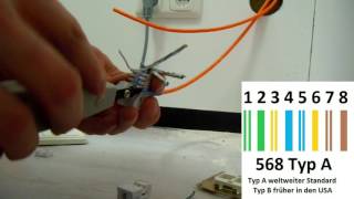 Netzwerkdose verkabeln und anschließen RJ 45 [upl. by Anrev]