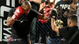 CAN THESE HANDS KO JON JONES DANIEL CORMIER ON THE MITTS  UFC 214 MEDIA WORKOUT [upl. by Small]