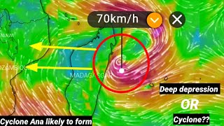 Possibilities of Cyclone Ana in next 24 hoursIt will travel across the madagascar and restrengthen [upl. by Yenitsed]