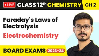 Faradays Laws of Electrolysis  Electrochemistry  Class 12 Chemistry Chapter 2 LIVE [upl. by Seften]