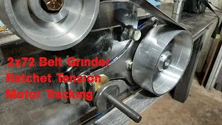 2x72 Ratchet tension Belt Grinder with motor tracking CRAZY DESIGN 1 of a kind [upl. by Ilwain]