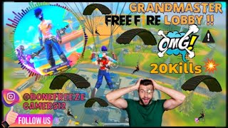 The Highest Kill 🔥 in Ranked Match GrandMaster Lobby 😱 FREEFIRE  📈 [upl. by Killie469]