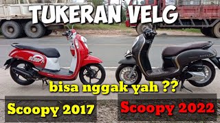 PASANG VELG RING 12 DI SCOOPY 2016  tukeran velg [upl. by Ynaoj]