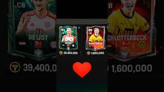 DE LIGT vs SCHLOTTERBECK FC card comparison 🔥🔥 fifa fifamobile football soccer eafc24 vs [upl. by Euqinwahs408]