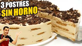 🍰🍓 ¿Te gustan los postres fríos No te pierdas estas 3 recetas SIN HORNO fáciles y deliciosas [upl. by Adnwahsal225]