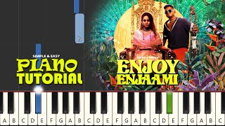 Enjoy Enjaami Piano Tutorial Notes amp MIDI  Dhee ft Arivu [upl. by Lirbaj]