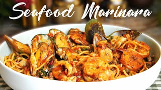 SEAFOOD MARINARA PASTA RECIPE  An Italian Classic [upl. by Rhynd670]