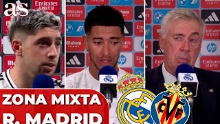 DECLARACIONES REAL MADRID 2  VILLARREAL 0  ZONA MIXTA completa hoy VALVERDE BELLINGHAM [upl. by Perlie810]