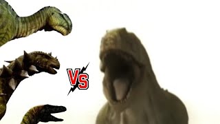 Acrocanthosaurus Vs SauropeltaTentosaurus And Deinonychus  Monster Resurrected 2009 [upl. by Onavlis916]