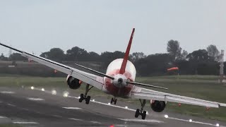 CRAZY 💨✈️ WINDY LANDINGS at Birmingham Airport  BHX [upl. by Eidoow]