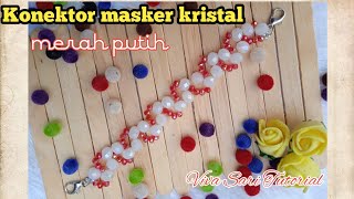 konektor masker merah putih  konektor masker kristal  mask connector  beaded bracelet [upl. by Kathi959]