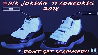 Real VS Fake Air Jordan 11 XI Concord 2018  Legit Review On Foot and Tips  Don’t Get Scammed [upl. by Ulani]