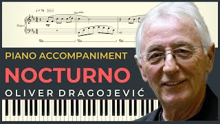 NOCTURNO – Oliver Dragojevic  Piano Karaoke Cover amp Tekst  NOTE za klavir [upl. by Jepum]