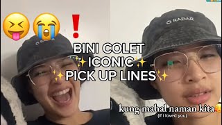 BINI COLET ICONIC PICK UP LINES✨✨✨with english translation l BINI [upl. by Neik240]