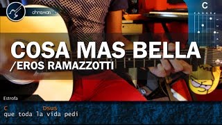 Cómo tocar quotLa Cosa Más Bellaquot de Eros Ramazzotti en Guitarra Acústica HD Tutorial  Christianvib [upl. by Biebel]