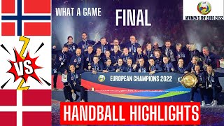 Denmark Vs Norway handball Highlights Final Womens EURO 2022 [upl. by Osnohpla]