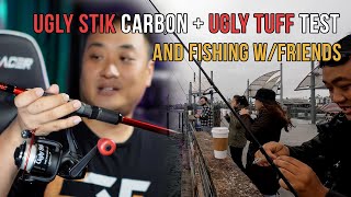 Ugly Stik Carbon  Ugly Tuff Reel Test and Review Fishing wFriends at Redondo Pier [upl. by Yesllek979]