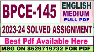 bpce 145 solved assignment 202324  bpce 145 solved assignment 2024 in English  bpce 145 english [upl. by Eila942]