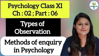 Types of Observation psychology observation method methodsofenquiryinpsychology AchieversHive [upl. by Trixy187]