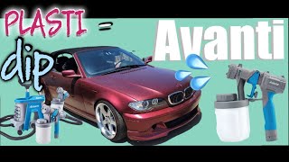 E46 PLASTI DIP PAINT JOB WITH HARBOR FREIGHT AVANTI HVLP TURBINE SPRAY GUN [upl. by Bearce]