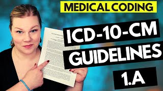 MEDICAL CODING ICD10CM GUIDELINES LESSON  1A  Coder explanation and examples for 2021 [upl. by Heall]