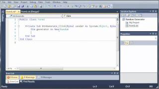 Visual Basic Tutorial  89  Random Number Generator [upl. by Oby]