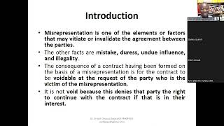 LAW OF CONTRACT FOR LLB STUDENTS AND REVISION FOR LAW ENTRANCE EXAMINATION MISREPRESENTATION [upl. by Moneta]