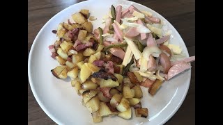 Schweizer Wurstsalat mit saarländischen Bratkartoffeln [upl. by Margarida929]