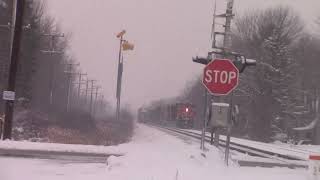 Railfanning 12923  Emmett Michigan Featuring CN 5462 BNSF 7822 And Nice Horn On Westbounds [upl. by Gaspard68]