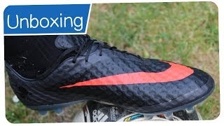 STEALTH PACK  Nike Hypervenom Phantom FG  BLACKTotal Crimson  Unboxing [upl. by Milty]