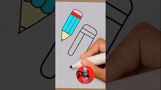 How to draw Pencil ✏️art easy and cute drawing for kids and toddlers shorts ytshort [upl. by Munt113]