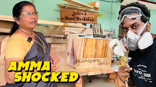 Amma Reaction 😰 On my Hard Work 🤔 Customised Teakwood Gifts [upl. by Ahsyle212]