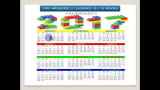 como aprenderse el calendario 2017 [upl. by Aicirtal442]